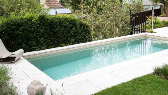 Bergmann Pool Referenz Schwimmbad Garten